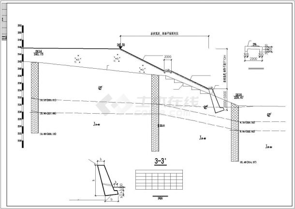 挡土墙护坡结构施工图（CAD、5张）-图二