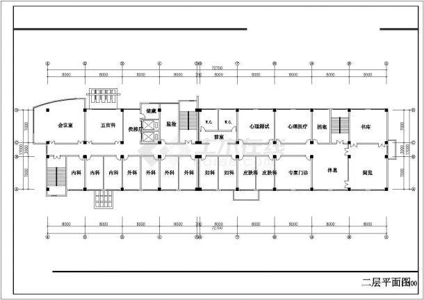 5层精神病院门诊楼建筑设计CAD施工图-图一