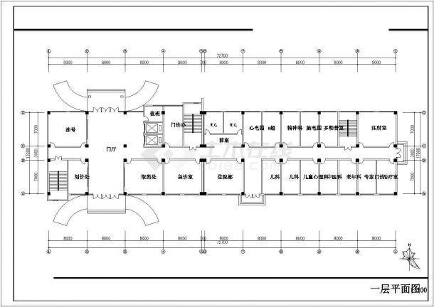 5层精神病院门诊楼建筑设计CAD施工图-图二