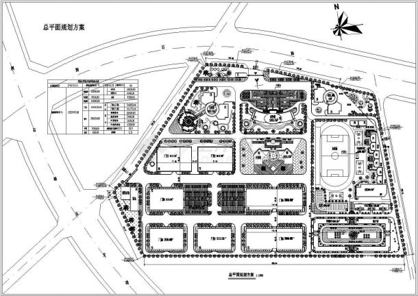 17万平方米某工业园区用地规划设计cad图(含总平面图)-图一
