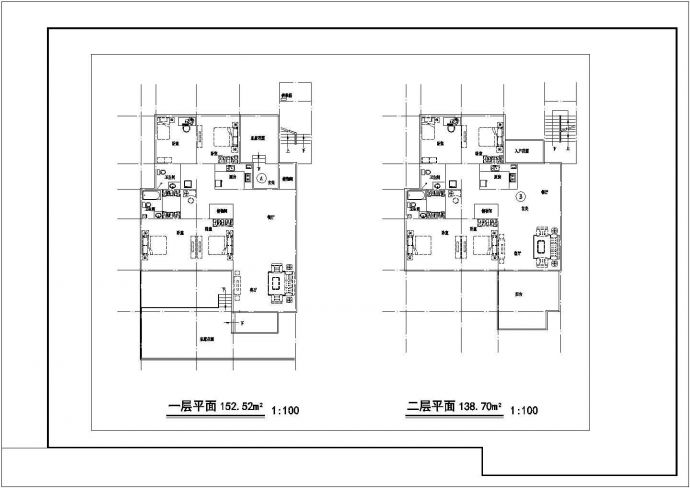 武汉格林小镇洋房建筑设计cad图纸_图1