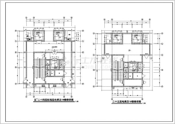 某高层住宅楼全套(CAD)设计建筑施工平面图-图二