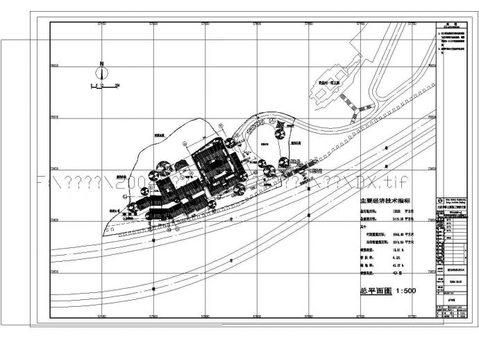 某植物园民俗村规划设计CAD施工图总平面图_图1