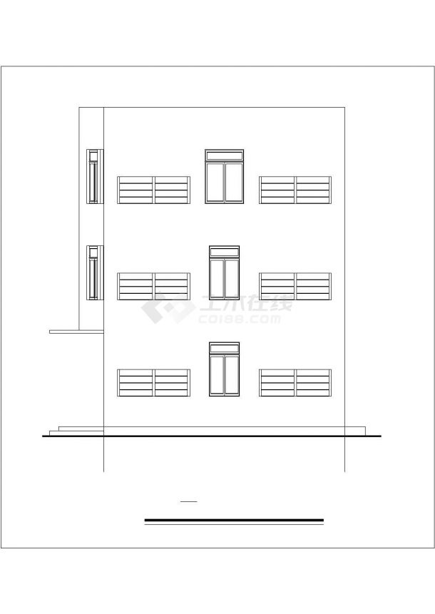 扬州某国有单位3层砖混结构职工宿舍楼建筑设计CAD图纸（含天面层）-图一