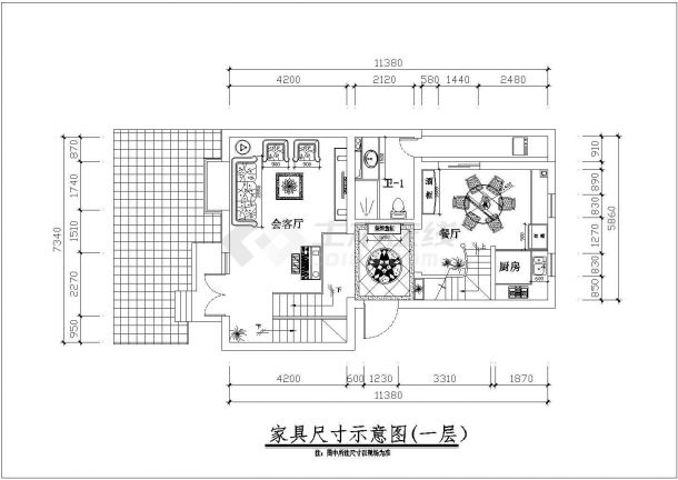 【北京】某公寓室内照明整体电气设计cad施工图-图一