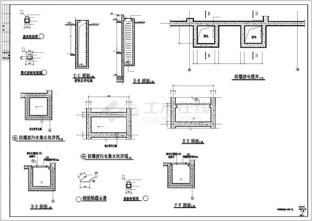 上海市某大型商场1900平米地下人防工程全套建筑设计CAD图纸-图二