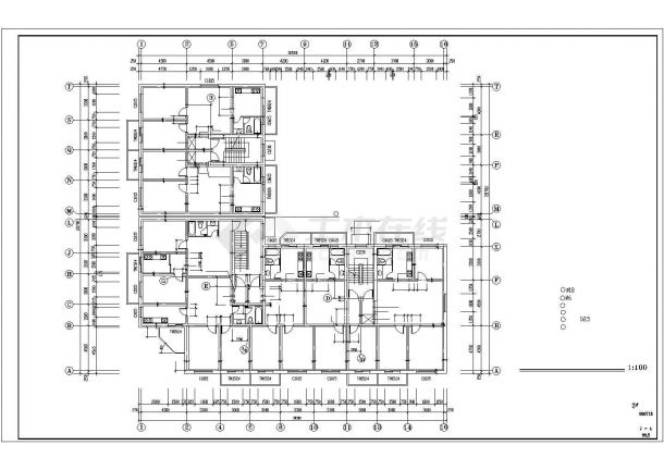 湖州市某居住区4370平米7层砖混结构住宅楼全套建筑设计CAD图纸-图一