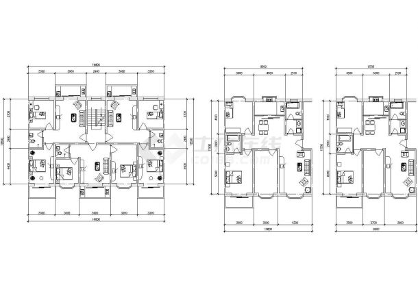 西宁市龙阁春天小区经典热门的平面户型设计CAD图纸（共45张）-图二