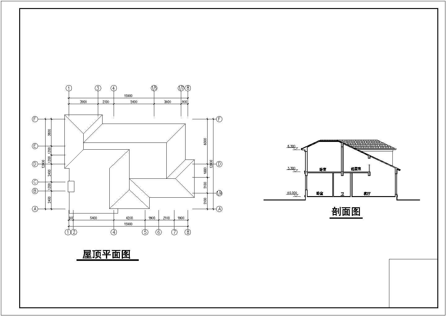 岳阳二层别墅规划详细建筑施工图
