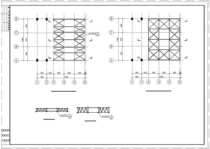 某50T重钢结构车间cad结构设计施工图_图1