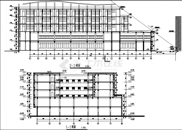 北京5层中学餐厅宿舍综合楼规划设计建筑施工cad图纸-图一