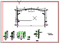 25t吊车门式轻型钢结构厂房cad施工图纸-图二