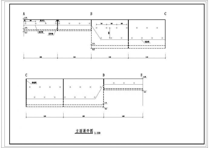 小区重力式及桩板式挡土墙结构设计施工图，共五张_图1