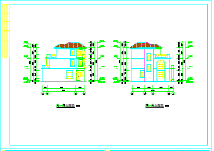 三层高档别墅建筑施工cad设计图_图1