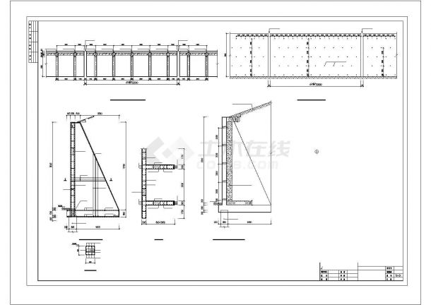某校园边坡支护抗滑桩及挡土墙结构设计CAD图-图二
