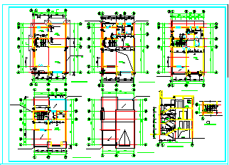 小区联排别墅建筑设计施工cad图纸-图二