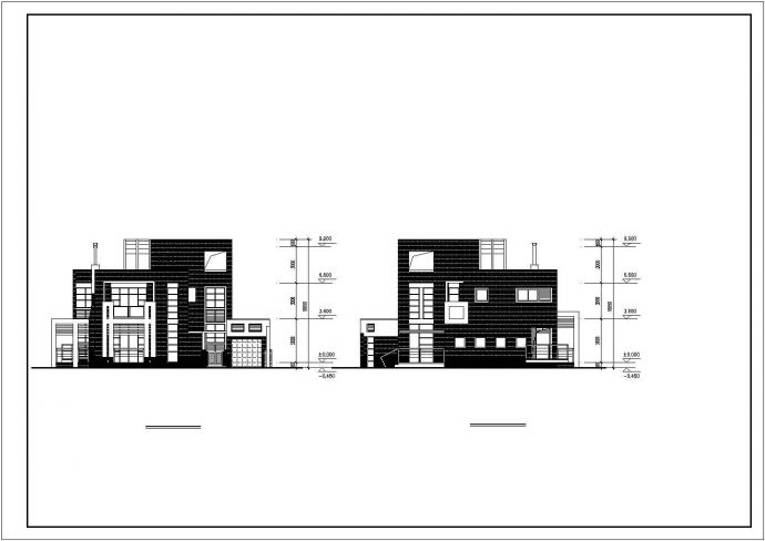 现代别墅设计CAD示意图_图1