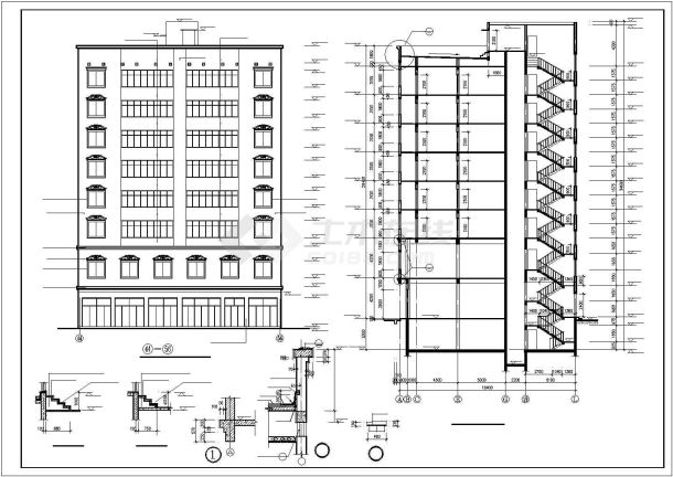 抚顺市某小区3100平米8层混合结构住宅楼建筑设计CAD图纸（含地下层）-图二