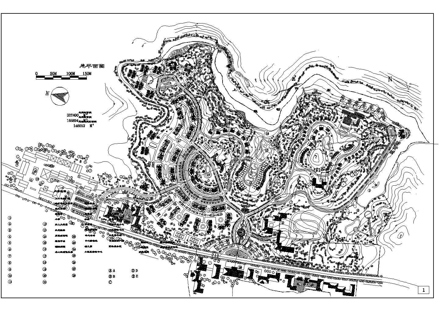 某相州花园小区CAD完整节点设计规划总平面图