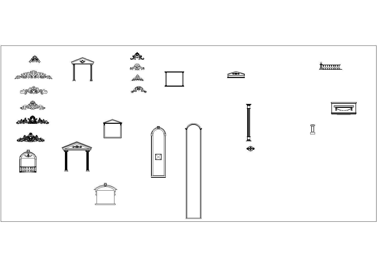 某特色欧式建筑构件CAD大样节点设计详图
