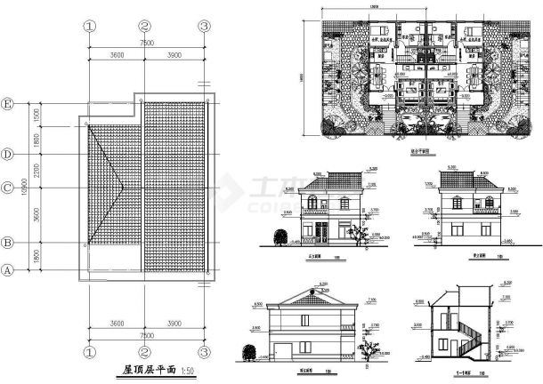 长10.9米 宽7.5米 某2层农村住宅建筑设计图（ 可独建 也可2户组合）-图二