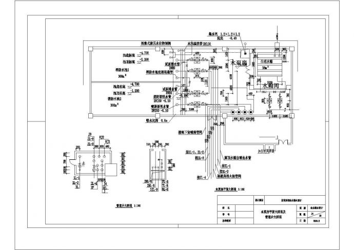 某带地下室宾馆给排水CAD设计完整平立面全套图_图1