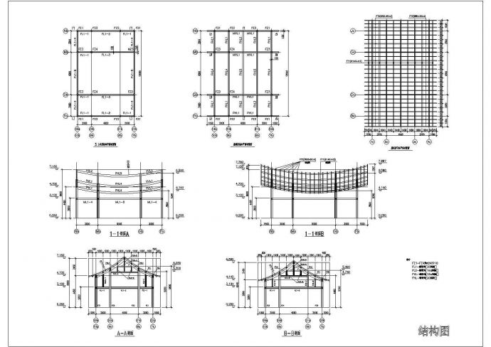 某榕庄建筑及结构CAD设计完整构造平立面图_图1