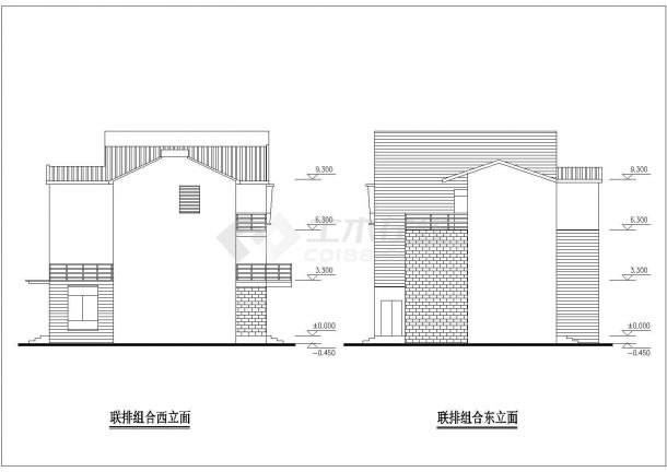 某城中村居民小康住宅建筑设计施工CAD图纸-图二