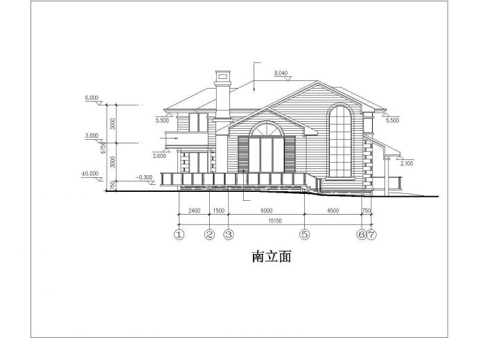 某城中村居民欧式别墅建筑设计施工CAD图纸_图1