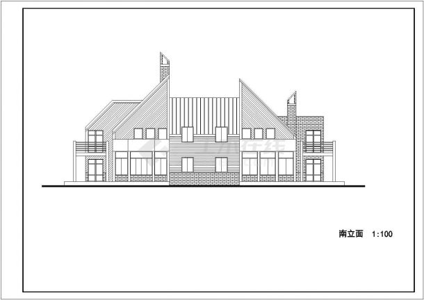 某城中村居民排屋别墅建筑设计施工CAD图纸-图二