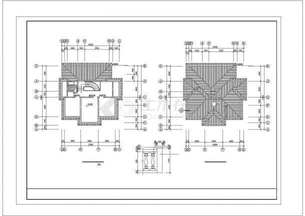 某地区全套别墅建筑方案设计施工CAD图纸-图一