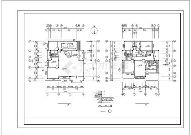 某地区全套别墅建筑方案设计施工CAD图纸-图二