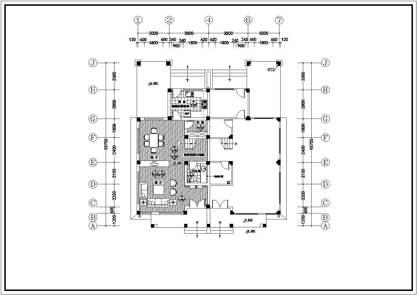 某地区全套日式别墅建筑装饰方案设计施工CAD图纸