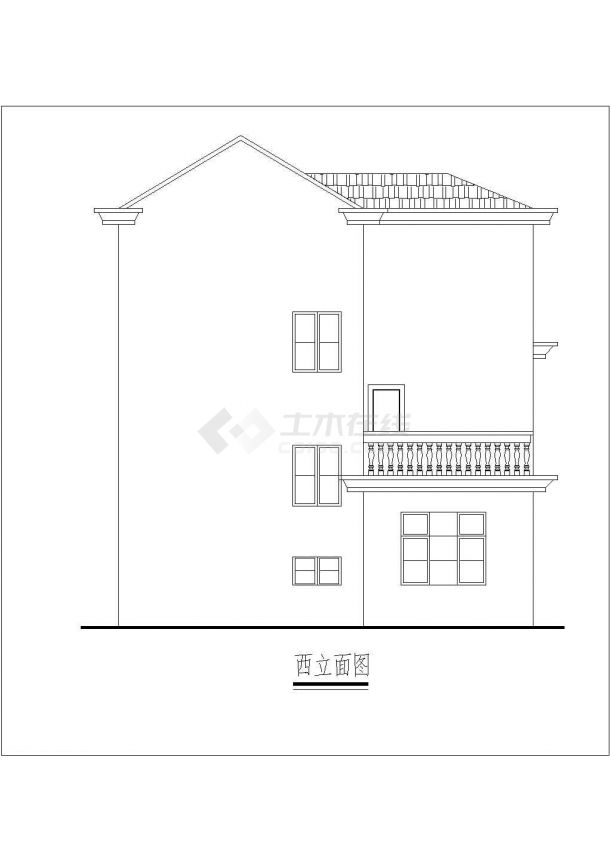 浙江某二层农村住宅建筑设计方案cad图纸，共9张-图一
