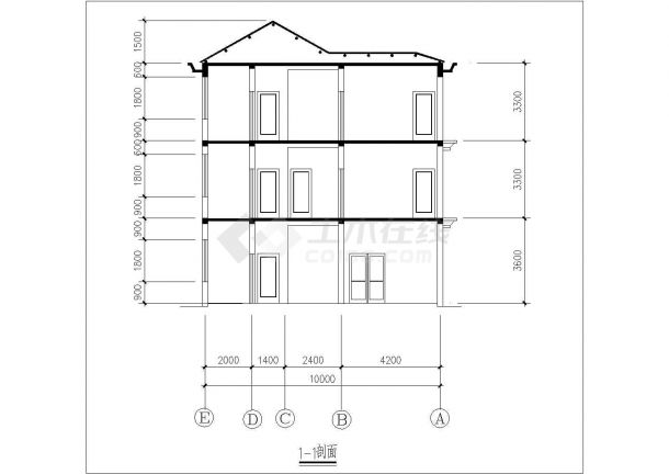 浙江某二层农村住宅建筑设计方案cad图纸，共9张-图二
