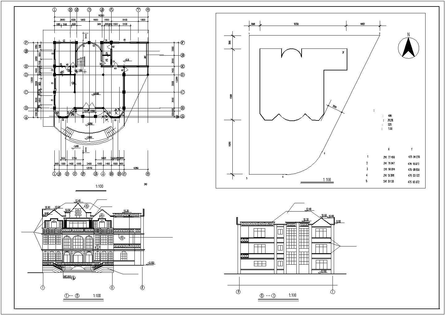 某地区私人住宅建筑方案设计施工CAD图纸