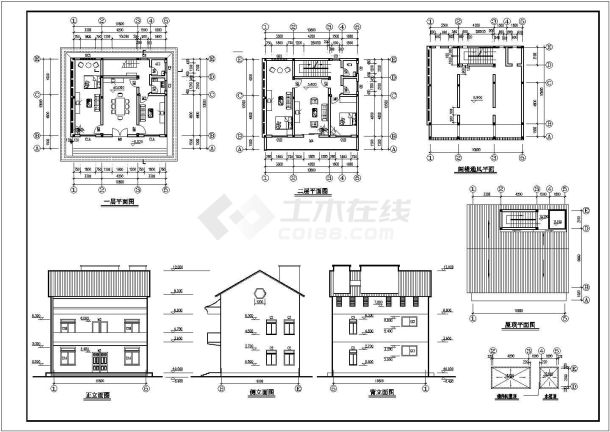 某地区住宅建筑结构方案设计施工CAD图纸-图二