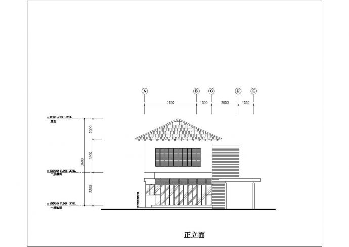 某地区完整别墅建筑方案设计施工CAD图纸_图1