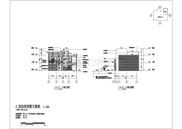 某地区现代别墅建筑方案设计施工CAD图纸-图二