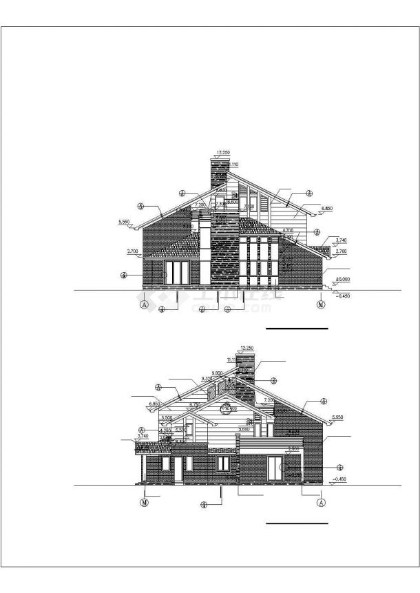 某地区小别墅建筑方案设计施工CAD图纸-图一