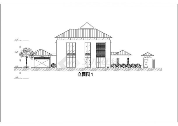 某地区新潮豪华别墅建筑设计施工CAD图纸-图一