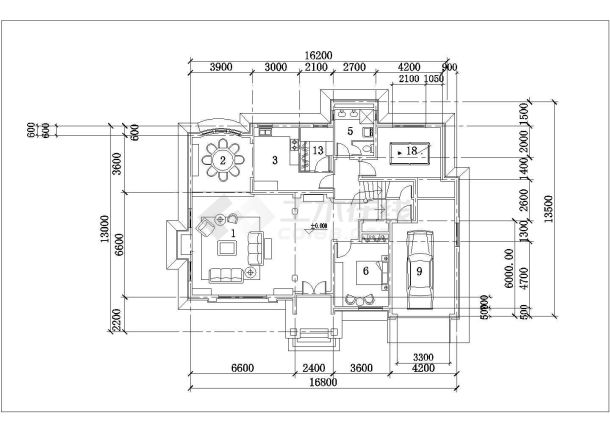 某地区现代小型别墅整体设计施工CAD图纸-图一