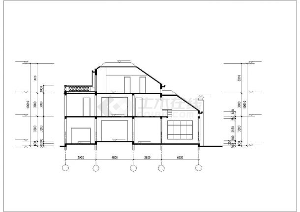 某地区小型现代小型别墅建筑设计施工CAD图纸-图一