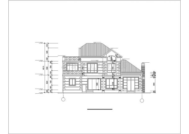某地区小型现代小型别墅建筑设计施工CAD图纸-图二