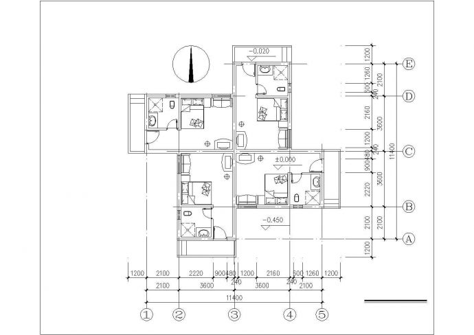 某地区休闲多层别墅建筑设计施工CAD图纸_图1