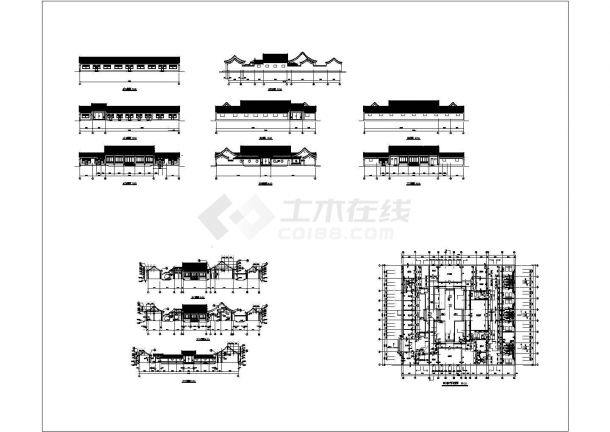 某南京四合院CAD完整施工设计大样图纸-图一