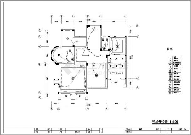 某高档混搭三层别墅装修CAD室内设计施工图-图二