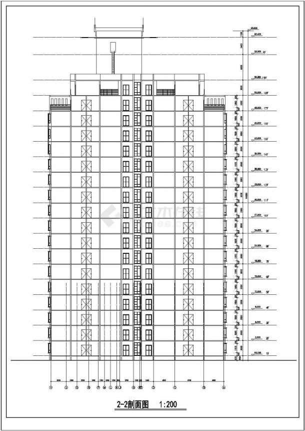 西安市未央区莲湖花园19层框架结构住宅楼全套建筑设计CAD图纸-图一