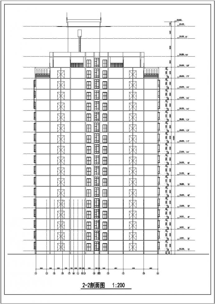 西安市未央区莲湖花园19层框架结构住宅楼全套建筑设计CAD图纸_图1