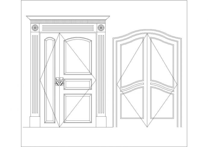 【欧式别墅】纹样、柱形、门样、特色造型镜CAD图纸_图1
